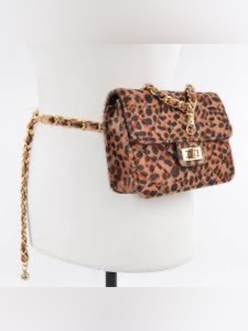 Faux Leopard Skin Bag W/chain Belt. Convertible 2 in 1 bag. NWOT